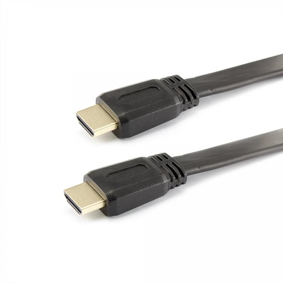 Picture of Kabelis Sbox HDMI-HDMI 1.4 Flat M/M 1.5m HDMI-FLAT-15B black