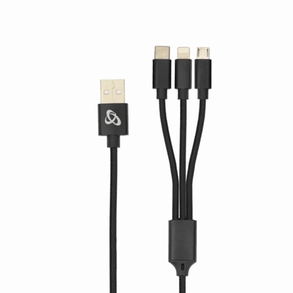 Attēls no Kabelis Sbox USB 2.0 8-pin/Type-C/Micro USB charging only 2.4A 1M BULK