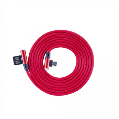 Picture of Kabelis Sbox USB->Micro USB 90 M/M 1.5m USB-MICRO-90R strawberry red