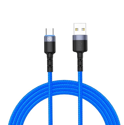 Picture of Tellur Data Cable USB to Type-C with LED Light 3A 1.2m Blue
