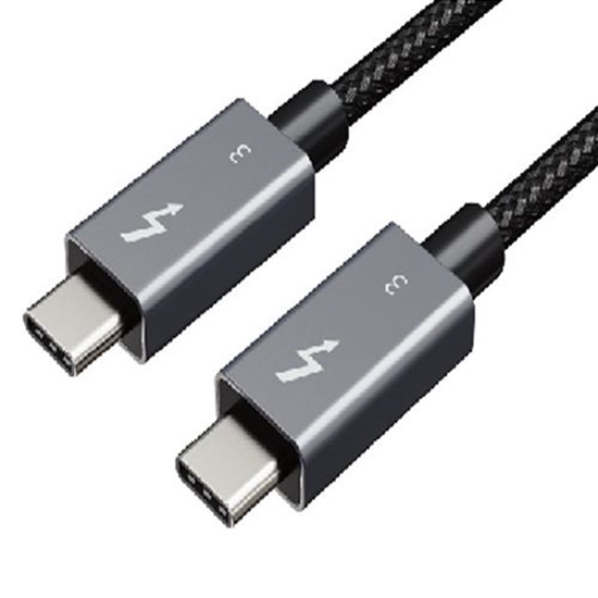 Изображение Kabelis Thunderbolt 3, USB-C - USB-C, 40Gbps, 100W, 20V/ 5A, 5K/ 60HZ, 2m