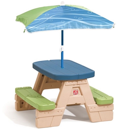 Изображение Keturvietis pikniko stalas su skėčiu Step2