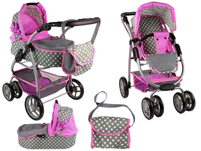 Picture of Kūdikių lėlių vežimėlis su krepšiu