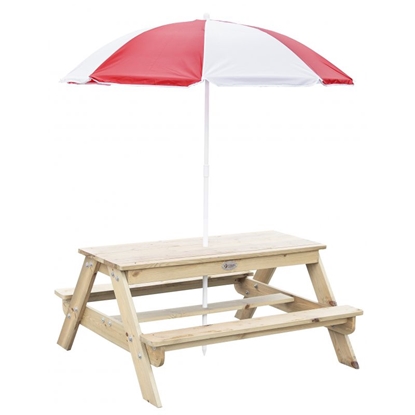 Изображение Medinis pikniko stalas su skėčiu Classic World