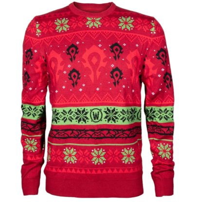 Изображение Megztinis Jinx World of Warcraft - Horde Ugly Holiday Ugly Holiday Sweater, Red, S
