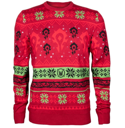 Attēls no Megztinis Jinx World of Warcraft - Horde Ugly Holiday Ugly Holiday Sweater, Red, XL