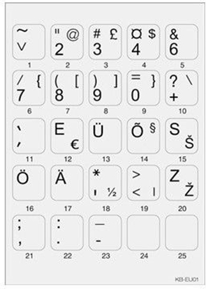 Attēls no Minipicto keyboard sticker KB-EU-01GRY, grey/black
