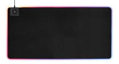 Изображение Pelės kilimėlis DELTACO GAMING XXL, RGB, bevielis greitasis įkrovimas 10W, 1190x590 / GAM-124