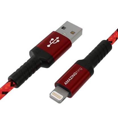 Picture of Premium MFI sertifikuotas kabelis USB Type-A - Lightning (raudonas, 1.2m)