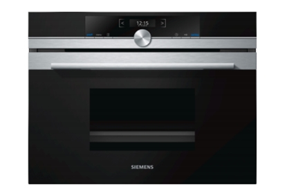 Picture of Siemens iQ700 CD634GAS0 steam oven Small Black, Stainless steel Buttons, Rotary, Touch