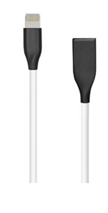 Изображение Silikoninis kabelis USB-Lightning (baltas, 1m)