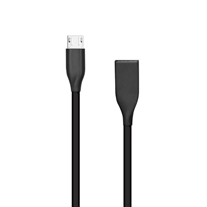 Attēls no Silikoninis kabelis USB-Micro USB (juodas,1m)
