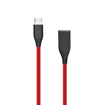 Attēls no Silikoninis kabelis USB-Micro USB (raudonas,2m)