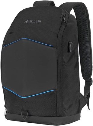 Attēls no Tellur 15.6 Notebook Backpack Illuminated Strip, USB port, black