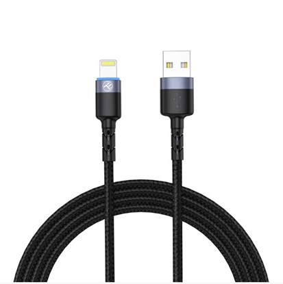 Picture of Tellur Data cable USB to Lightning LED, Nylon Braided, 1.2m black