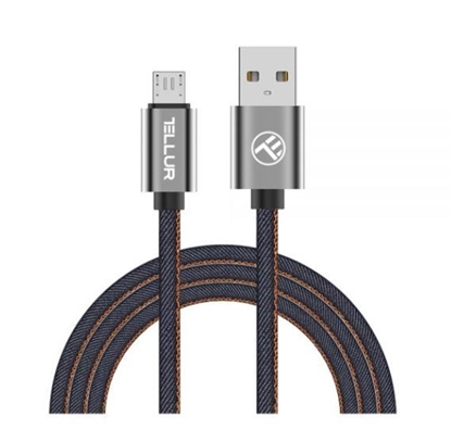 Picture of Tellur Data cable, USB to Micro USB, 1m denim