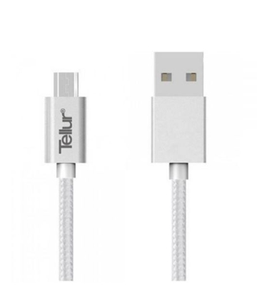Picture of Tellur Data cable, USB to Micro USB, Nylon Braided, 1m silver