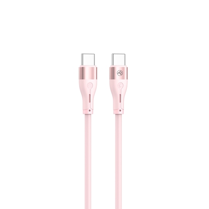 Picture of Tellur Silicone Type-C to Type-C cable PD60W 1m pink