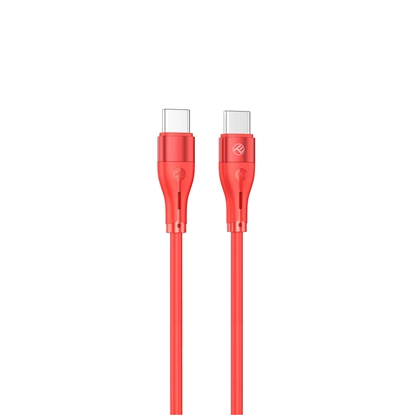 Picture of Tellur Silicone Type-C to Type-C cable PD60W 1m red