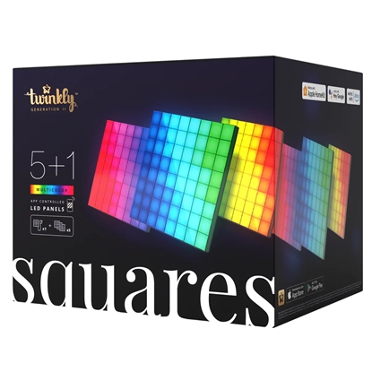 Изображение Twinkly Squares Smart LED Panels Starter Kit (6 panels) | Twinkly | Squares Smart LED Panels Starter Kit (6 panels) | RGB – 16M+ colors