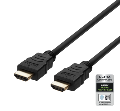 Picture of Kabelis Ultra High Speed HDMI DELTACO ARC, QMS, 8K in 60Hz, 4K UHD in 120Hz, 0.5m, juodas / HU-05-R