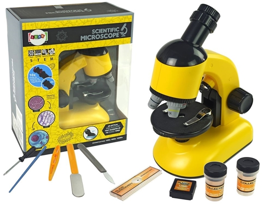 Изображение Vaikiškas mikroskopas su priedais, geltonas