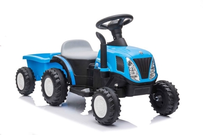 Изображение Vienvietis elektrinis traktorius su priekaba A009, mėlynas