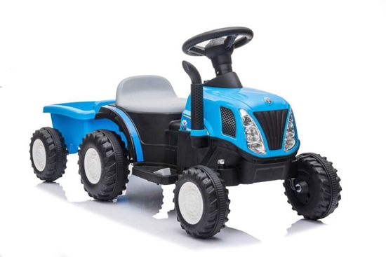 Picture of Vienvietis elektrinis traktorius su priekaba A009, mėlynas