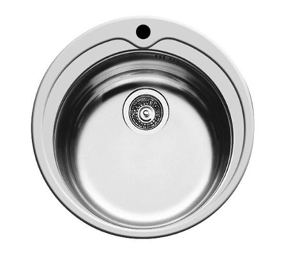 Attēls no Zlewozmywak Pyramis  1-komorowy Kiba bez ociekacza okrgy 48,5cm stalowy (100053801)