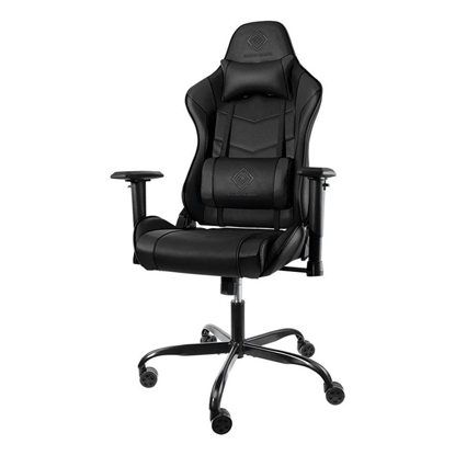 Изображение Žaidimų kėdė DELTACO GAMING minkšto audinio, ergonomiška, juoda / GAM-096F