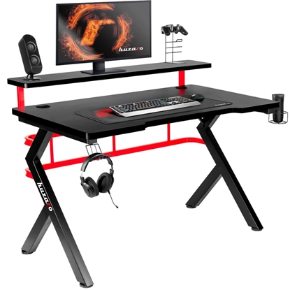 Picture of Žaidimų stalas Huzaro HZ-Hero 5.0 juodas, raudonas