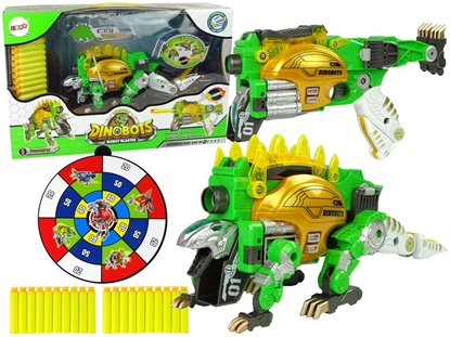 Изображение Žaislinis ginklas su taikiniu ir šoviniais - Dinobots, žalias