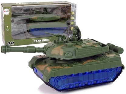 Изображение Žaislinis karinis tankas su mėlynais vikšrais
