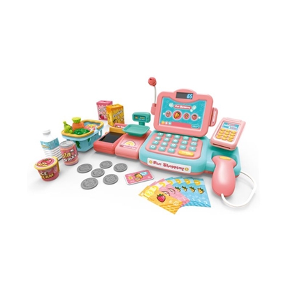 Изображение Žaislinis kasos aparatas su priedais, rožinis