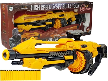 Picture of Žaislinis šautuvas su minkštomis kulkomis, geltonas
