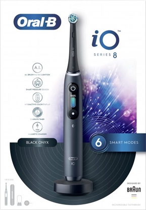 Attēls no Oral-B Electric Toothbrush iO Series 8N Rechargeable, For adults, Number of brush heads included 1, Number of teeth brushing modes 6, Black Onyx