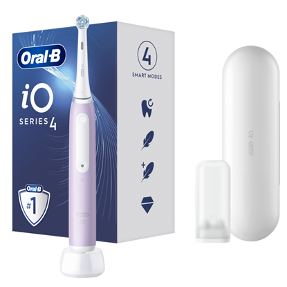 Attēls no Oral-B Electric Toothbrush iO4 Rechargeable, For adults, Number of brush heads included 1, Lavender, Number of teeth brushing modes 4