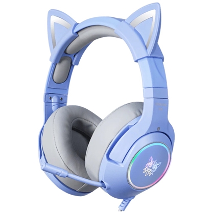 Attēls no Słuchawki gamingowe K9 RGB kocie uszka USB niebieskie (przewodowe)