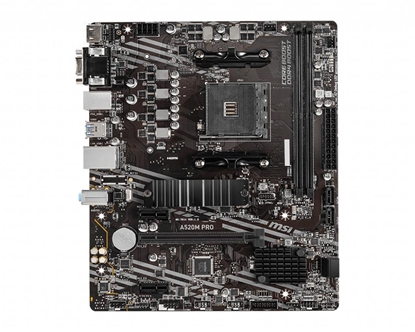 Attēls no MSI A520M PRO motherboard AMD A520 Socket AM4 micro ATX