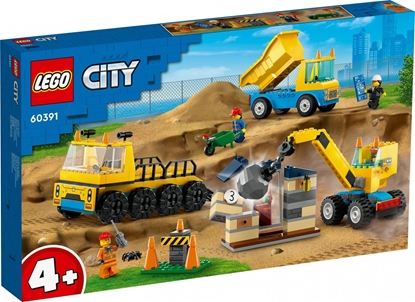 Attēls no LEGO City 60391  Contruction Trucks and Wrecking Ball Crane