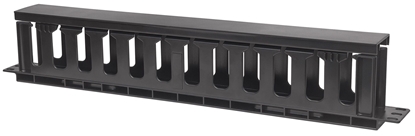 Attēls no Intellinet 19" Cable Management Panel, 19" Rackmount Cable Manager, 1U, with Cover, Black