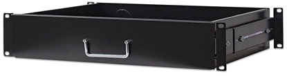 Изображение Intellinet 19" Drawer Shelf, 2U, Shelf Depth 350mm, Max 30kg, Black, Three Year Warranty