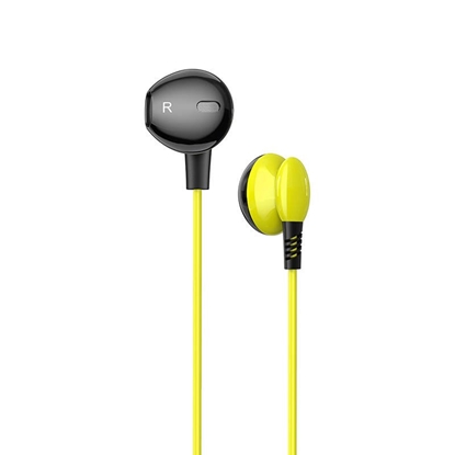 Attēls no  iKaku KSC-379 Universālas Vieglas HiFi In-Ear Austiņas 3.5mm ar Mikrofonu 1.2m Dzeltenas