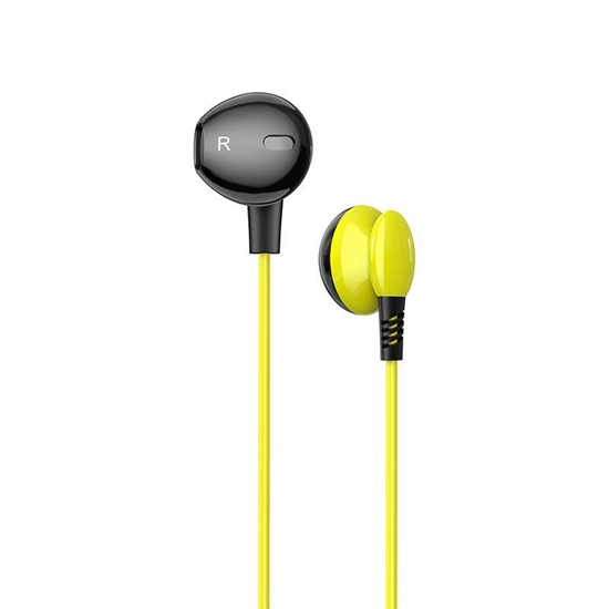 Picture of  iKaku KSC-379 Universālas Vieglas HiFi In-Ear Austiņas 3.5mm ar Mikrofonu 1.2m Dzeltenas