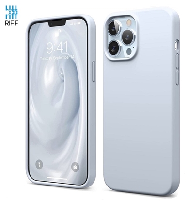 Изображение  Riff Plāns & Mīksts silikona aizmugures maks ar mīkstu iekšpusi priekš Apple iPhone 13 mini Light Blue
