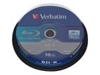Picture of 1x10 Verbatim BD-R Blu-Ray 25GB 6x Speed, white blue Cakebox