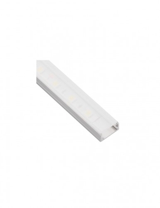Attēls no 2 metri anodēts alumīnija profils LED lentei, ar baltu vāciņu, virspusējs LINE XL