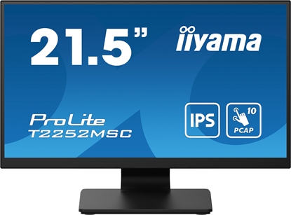 Picture of 21.5” PCAP 10pt touchscreen monitor featuring IPS panel technology, Edge-to-Edge glass design and anti fingerprint coating