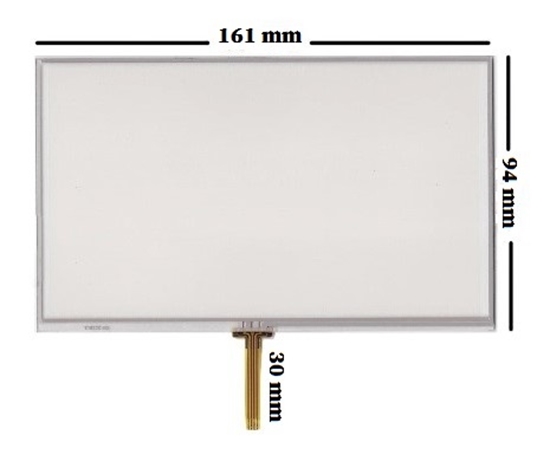 Picture of 7 collu 4 vadu rezistīvs skārienpaneļa skārienekrāna ciparu pārveidotāja ekrāns 161 x 94 mm