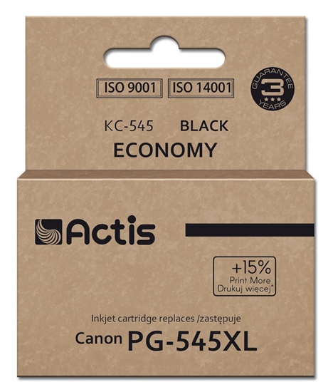 Изображение Actis KC-545 Ink (replacement for Canon PG-545XL; Supreme; 15 ml; 207 pages; black).